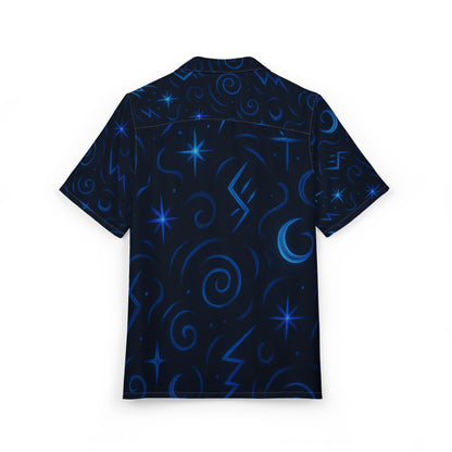 Men's Hawaiian Button-Down Shirt - Cosmic Star Pattern for Summer Vibes