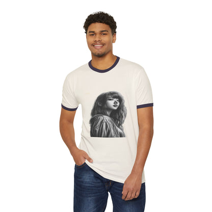 Vintage-Inspired Cotton Ringer T-Shirt
