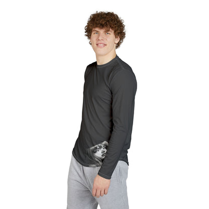 UV Protection Long Sleeve Performance Shirt, Men's Activewear, Outdoor Sports Shirt, Sun Protection Top, Trendy Casual Tee
