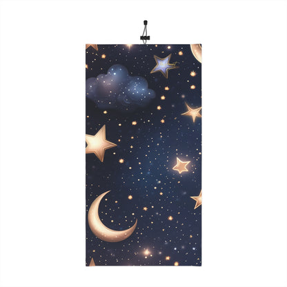 Cosmic Winter Neck Gaiter with Drawstring - Starry Night Design