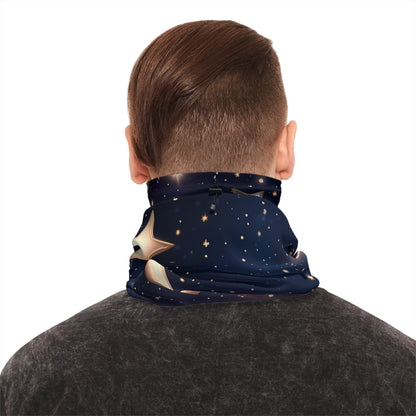 Cosmic Winter Neck Gaiter with Drawstring - Starry Night Design