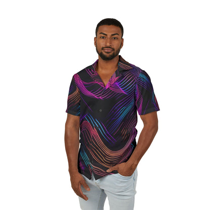 Men's Hawaiian Camp Shirt | Vibrant Abstract Print for Summer Vibes