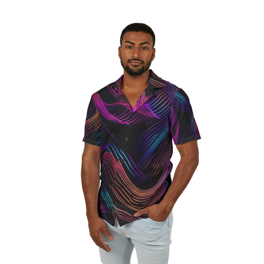 Men's Hawaiian Camp Shirt | Vibrant Abstract Print for Summer Vibes