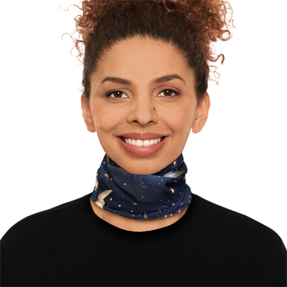 Cosmic Winter Neck Gaiter with Drawstring - Starry Night Design